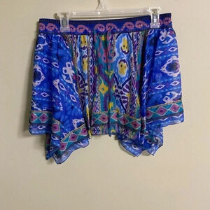 Zara High Waisted Printed Mini Skirt Elastic Waist NWT Size Small New Aztec